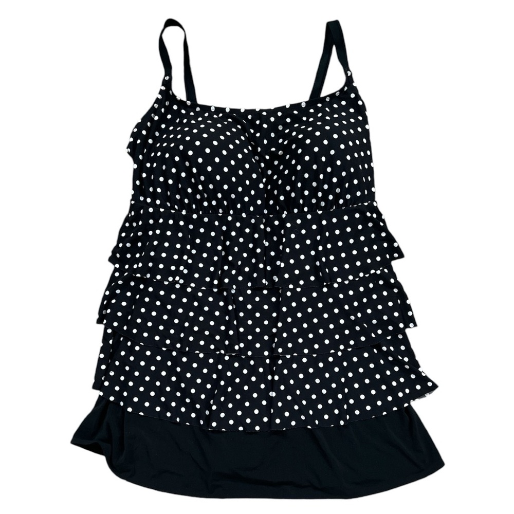 St. John's Bay Black White Polka Dot Swim Dress Size‎ 24W